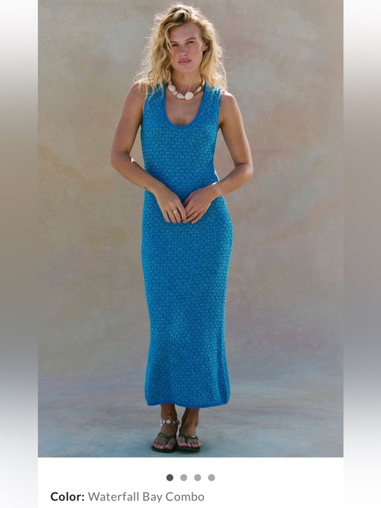 Free People Dresses & Skirts - Free People Genie Sweater Midi Dress in Waterfall Bay Combo
